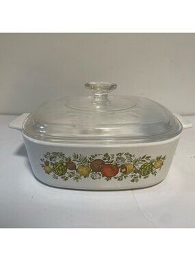 Vintage Corning Ware Spice of Life Casserole Dish with Lid – 8” x 8”